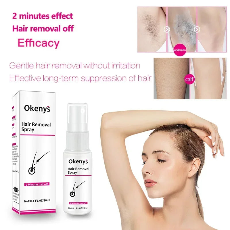 2-Minute Fast Hair Removal Spray – Painless Depilatory for Men & Women