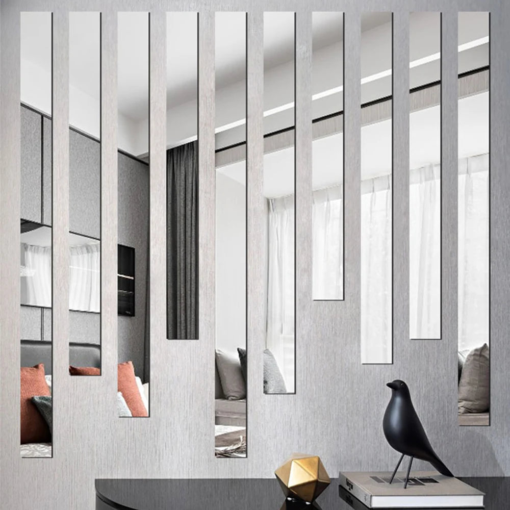 10/20pc DIY Acrylic Mirror Wall Stickers – TV Background & Room Art Decor