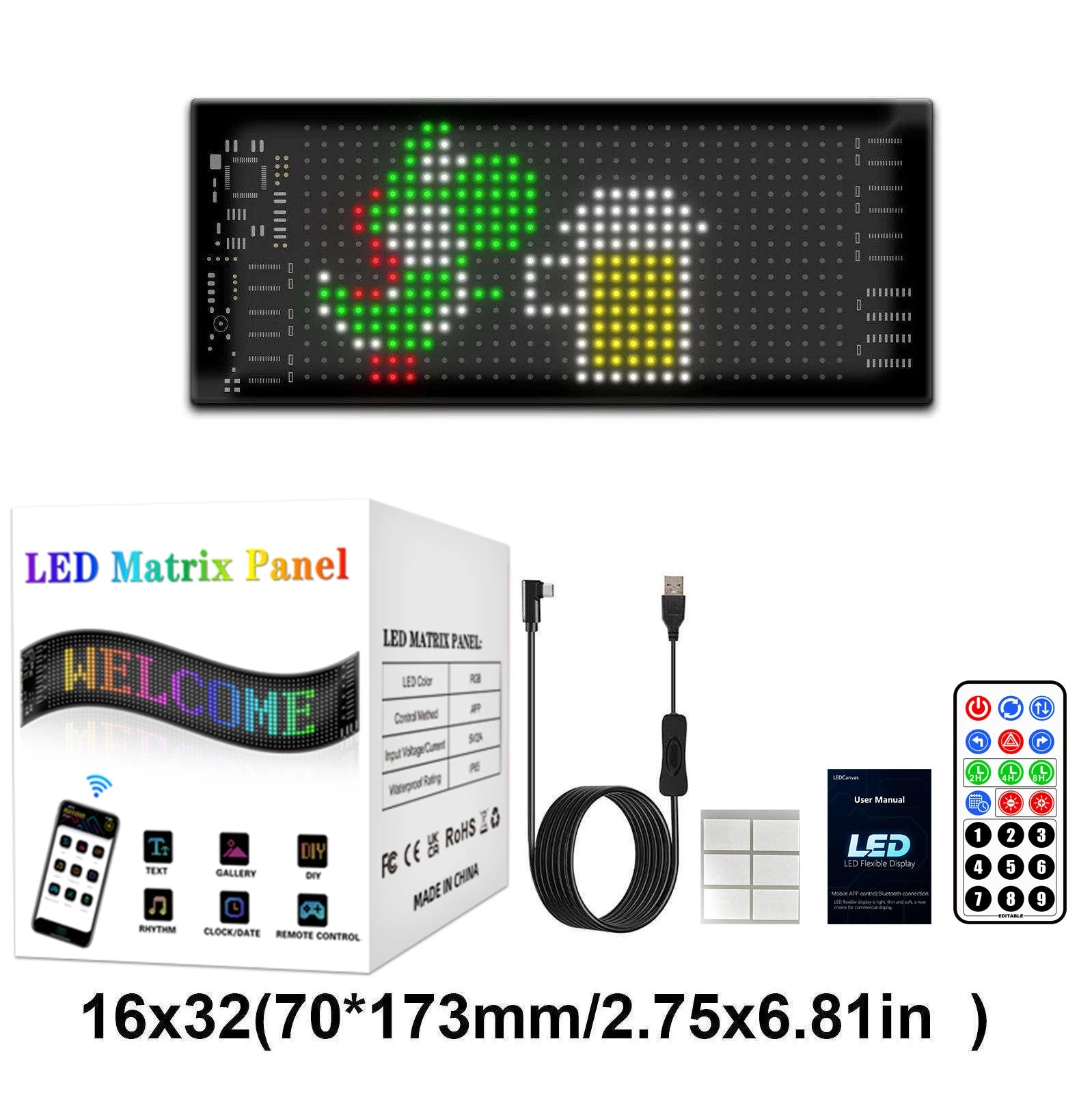 Smart RGB Flexible LED Car Rear Window Display – Bluetooth App Controlled