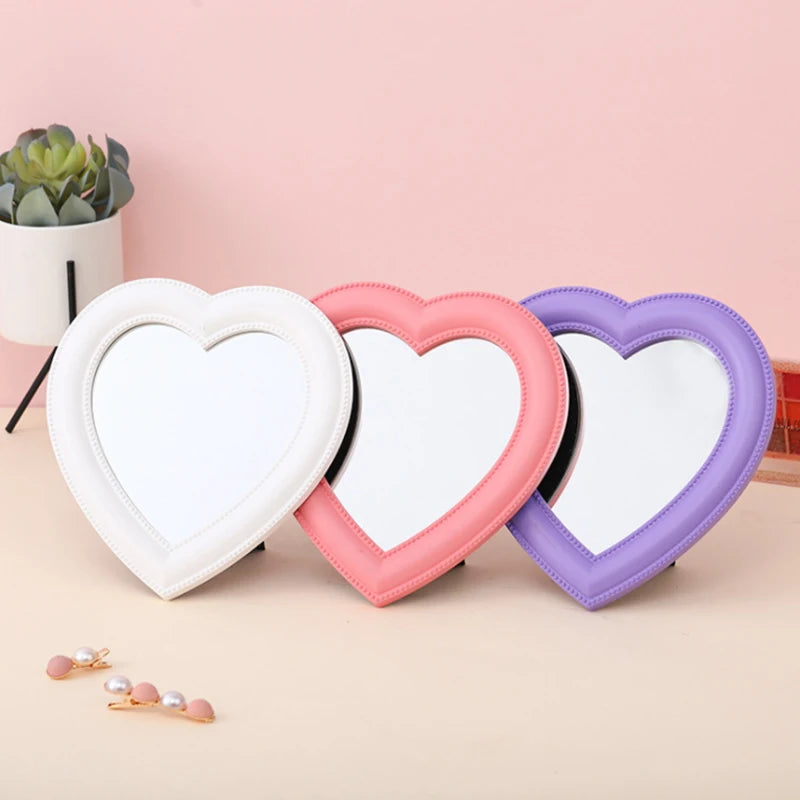 Heart-Shaped Decorative Cosmetic Mirror – Makeup & Room Decor