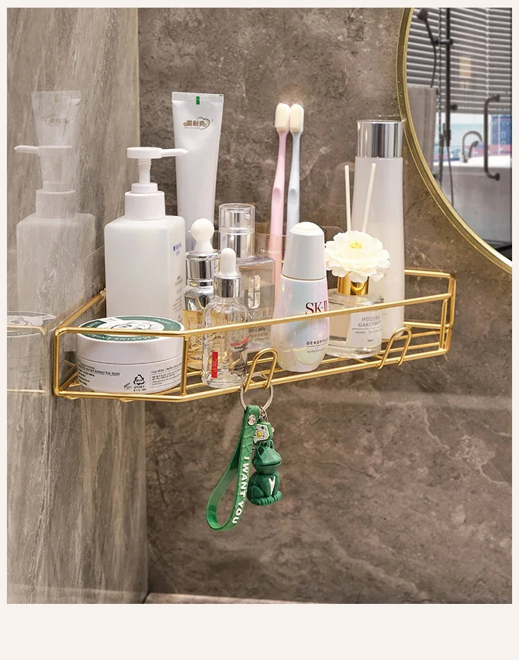 Bathroom Corner Shower Storage Rack – Wall Mounted Triangle Shelf