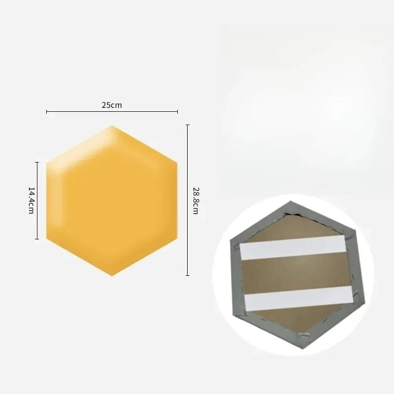 Hexagonal 3D Self-Adhesive Leather Wall Panel – Soft Upholstered Headboard Sticker