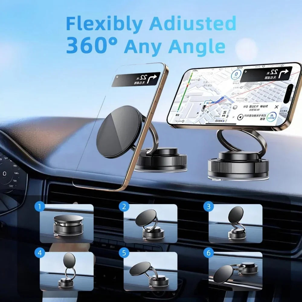 360° Magnetic Car Phone Holder - Suction Cup Mount