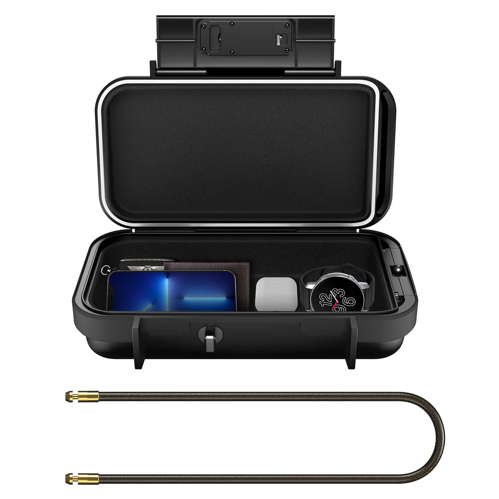 Portable Safe Lock Box with 4-Digit Combination & Rope