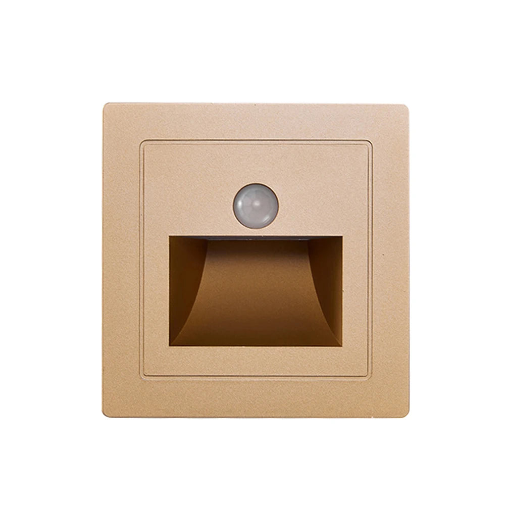 Recessed LED Wall Stair Light 2W – PIR Motion Sensor Step & Corridor Lamp