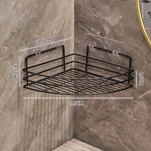 Bathroom Corner Shower Storage Rack – Wall Mounted Triangle Shelf