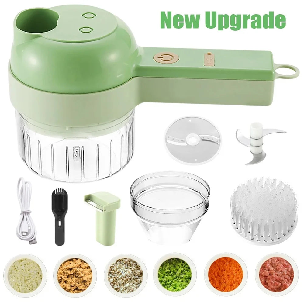 4-in-1 Electric Vegetable Chopper, Slicer & Food Processor