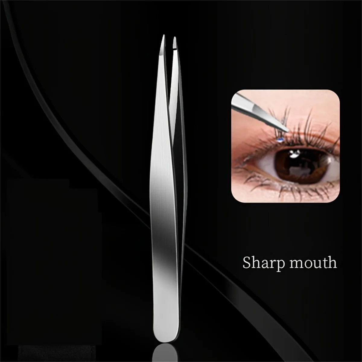 Stainless Steel Eyebrow Tweezers Set – Slant & Pointed Tip