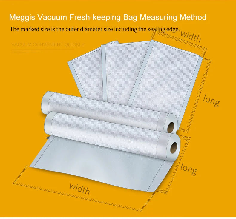 Food Vacuum Sealer Bags – BPA-Free Storage Roll (20cm x 500cm)