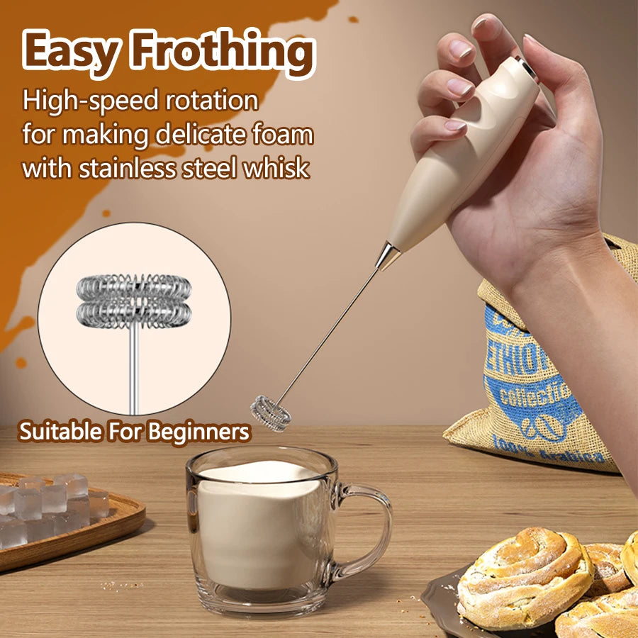 Handheld Milk Frother – Mini Foam Maker for Coffee & Lattes