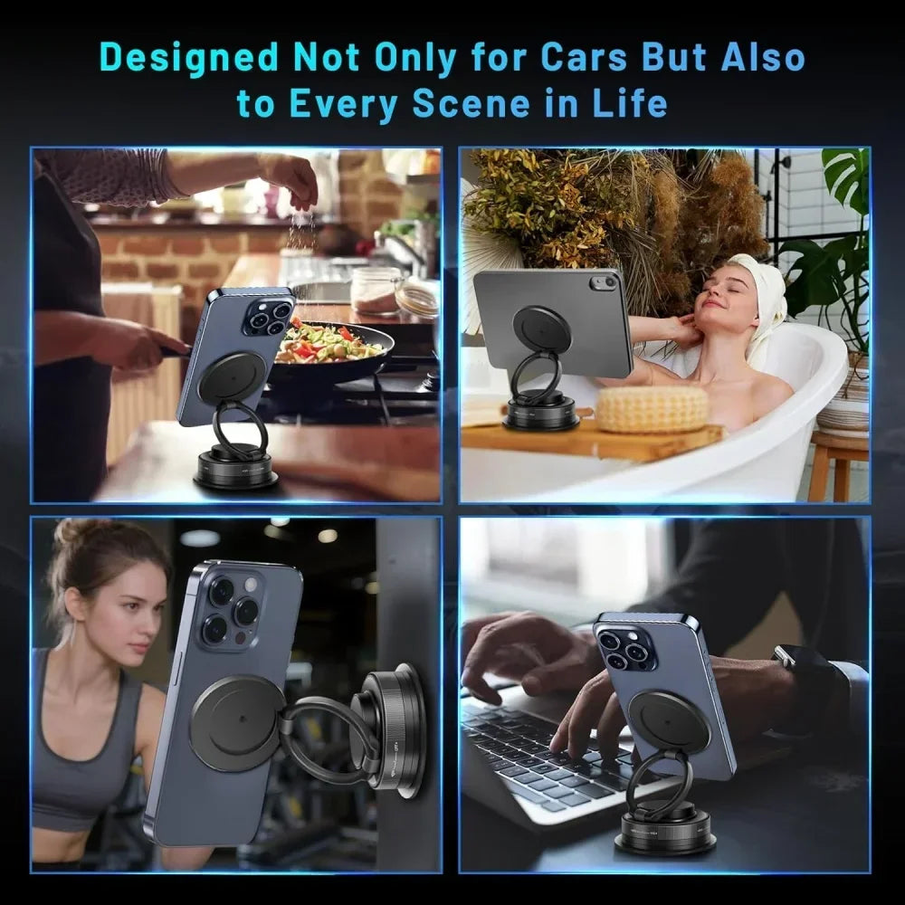 360° Magnetic Car Phone Holder - Suction Cup Mount