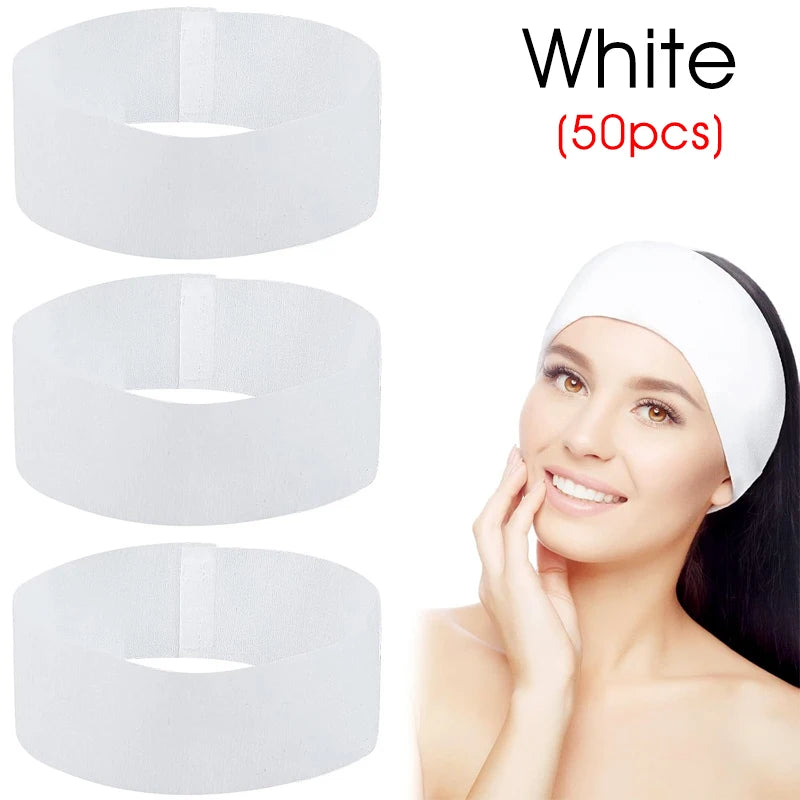 Disposable Facial Headbands – Soft Non-Woven SPA & Salon