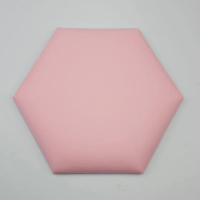 Hexagonal 3D Self-Adhesive Leather Wall Panel – Soft Upholstered Headboard Sticker