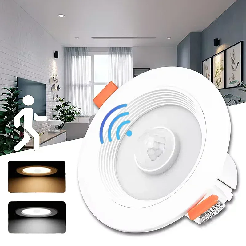 Recessed LED Downlight with Motion Sensor 5W–20W – Energy Saving Ceiling Spotlight