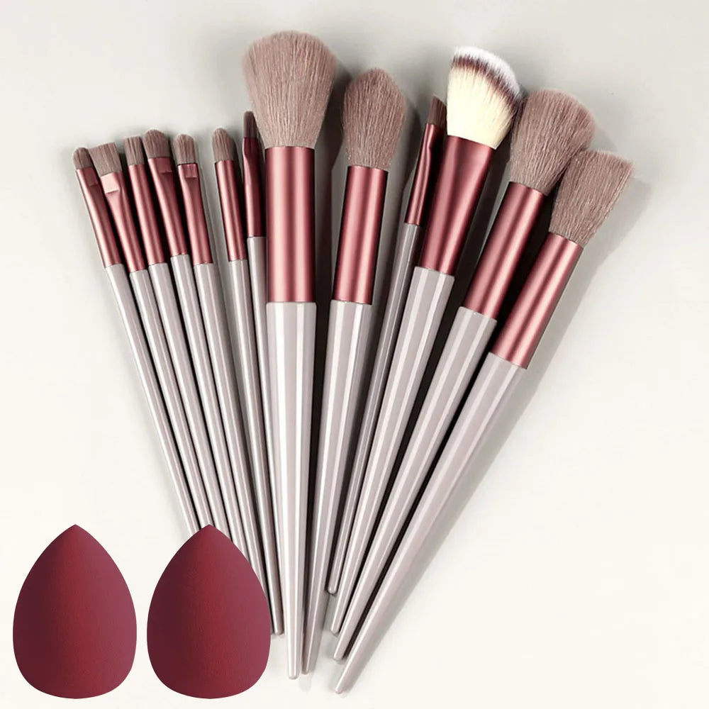 10/14pc Makeup Brush Set – Super Soft Eyeshadow & Foundation Brushes