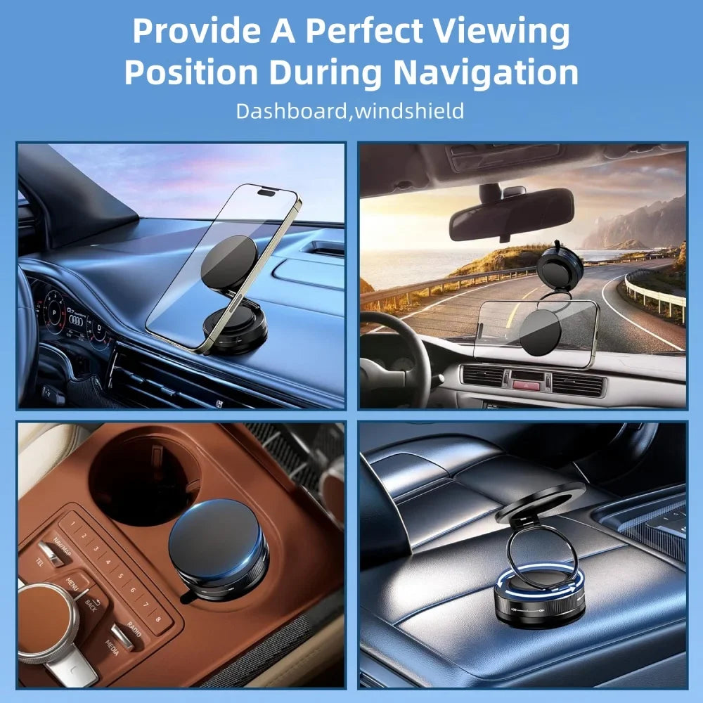 360° Magnetic Car Phone Holder - Suction Cup Mount