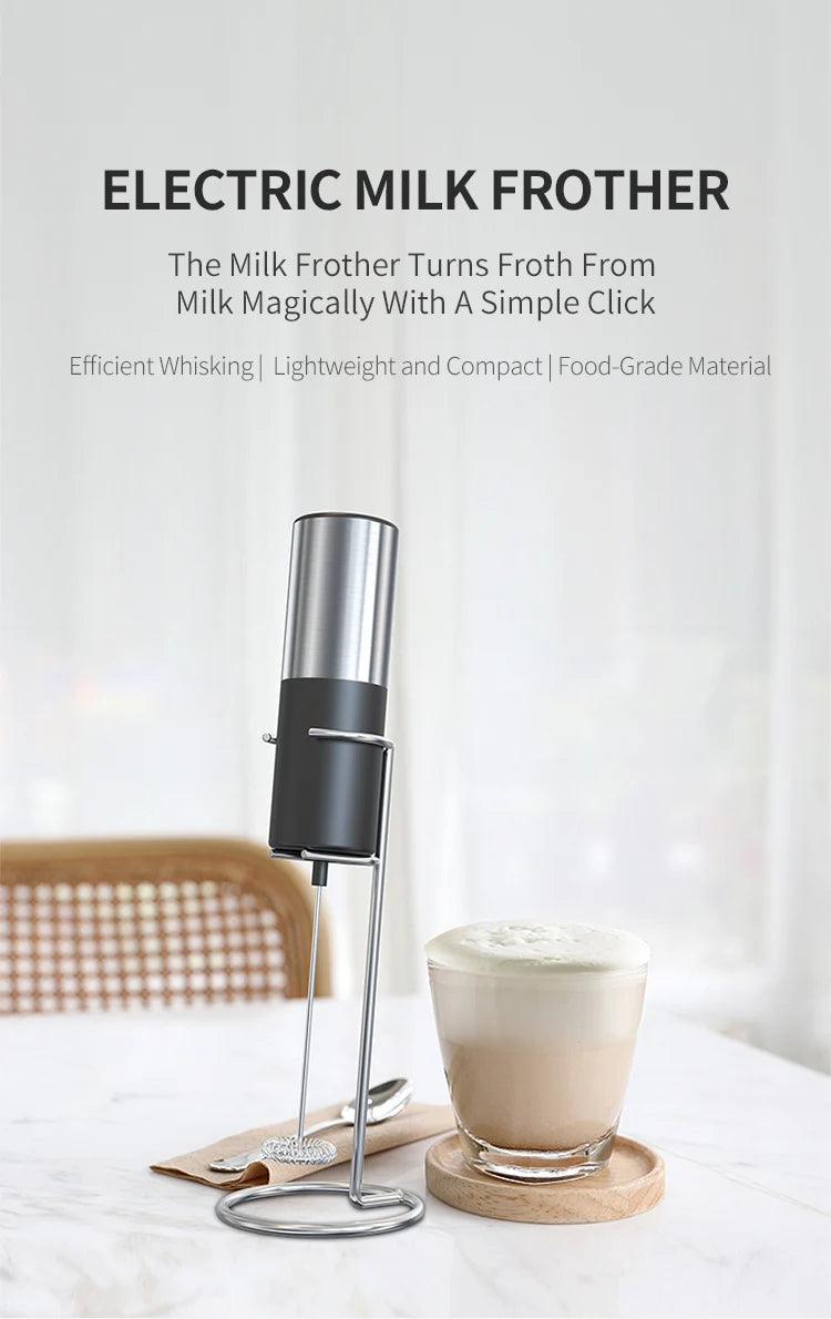 Rechargeable Handheld Milk Frother – Foam Maker for Lattes & Coffee