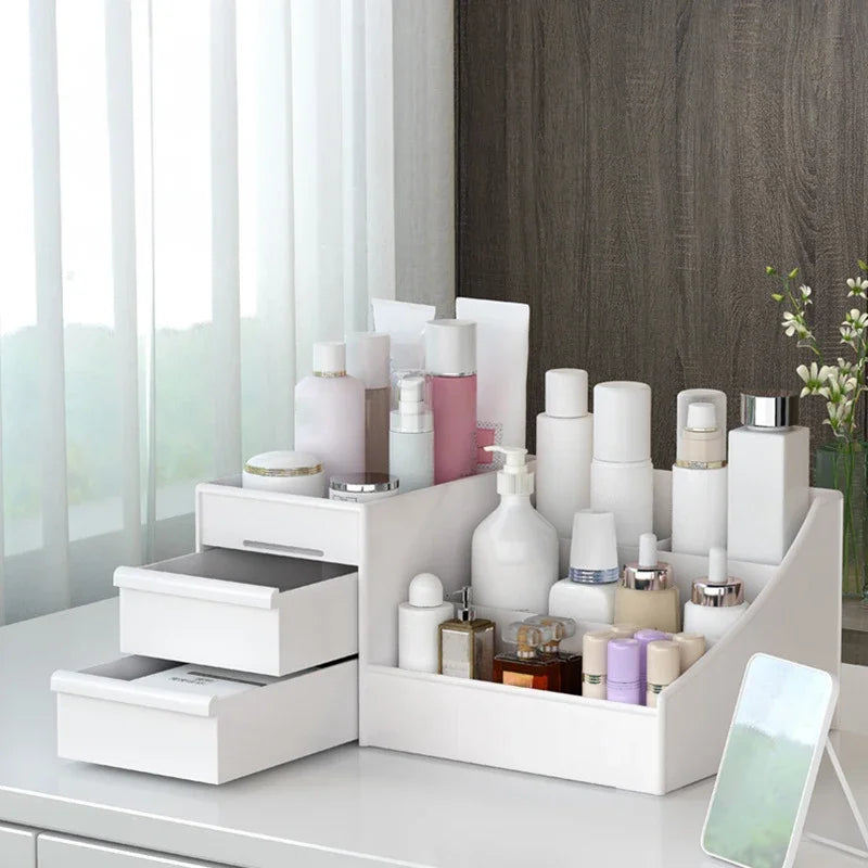 Bamboo Drawer Makeup Cabinet – Desktop Cosmetic Storage Rack