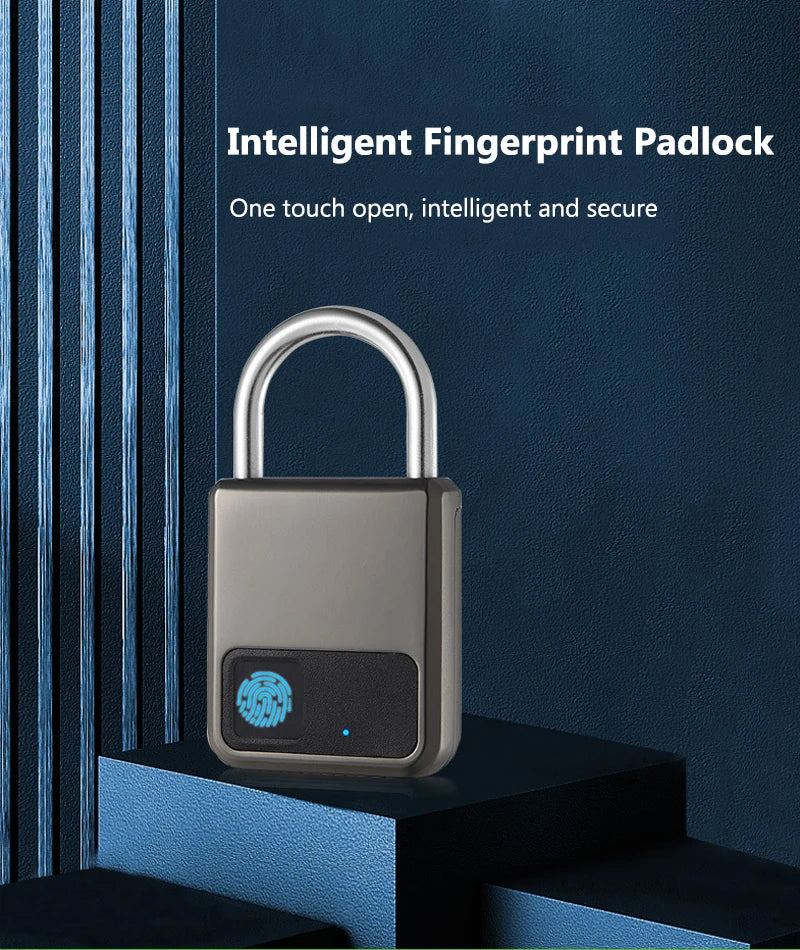 Tuya Smart Fingerprint Padlock - 20 Prints, USB Rechargeable