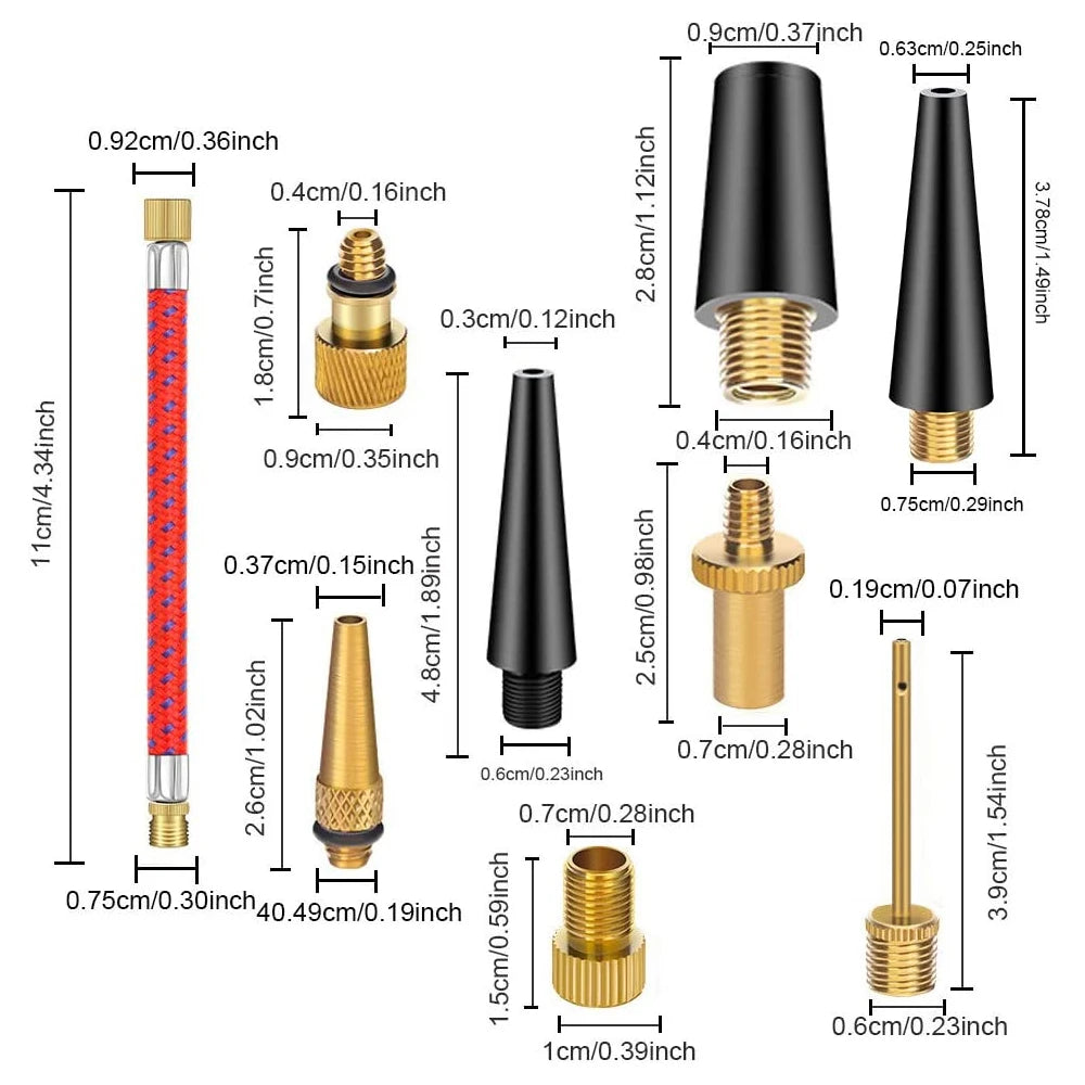 Presta & Schrader Valve Adapter Set (21 Pcs)
