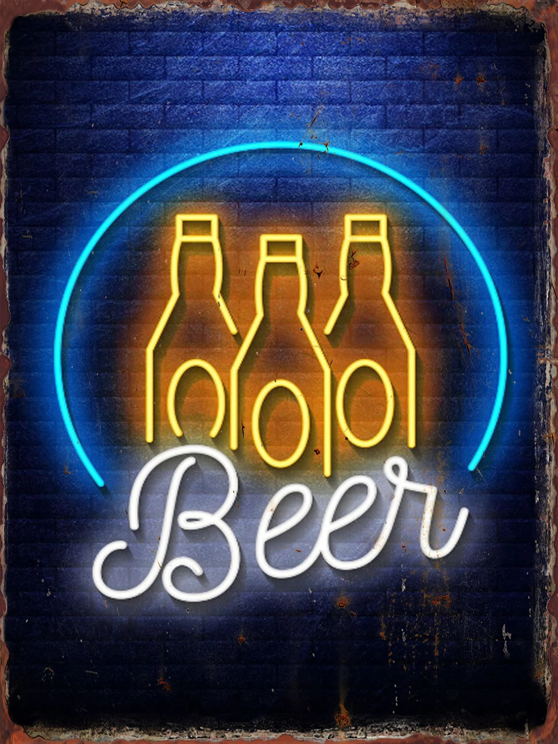 Vintage Neon Food Metal Tin Sign – Restaurant, Bar & Club Wall Decor Plaque