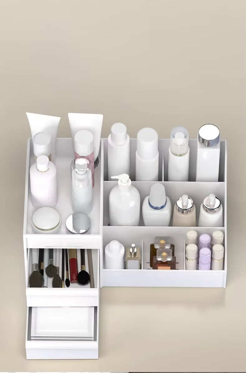 Bamboo Drawer Makeup Cabinet – Desktop Cosmetic Storage Rack