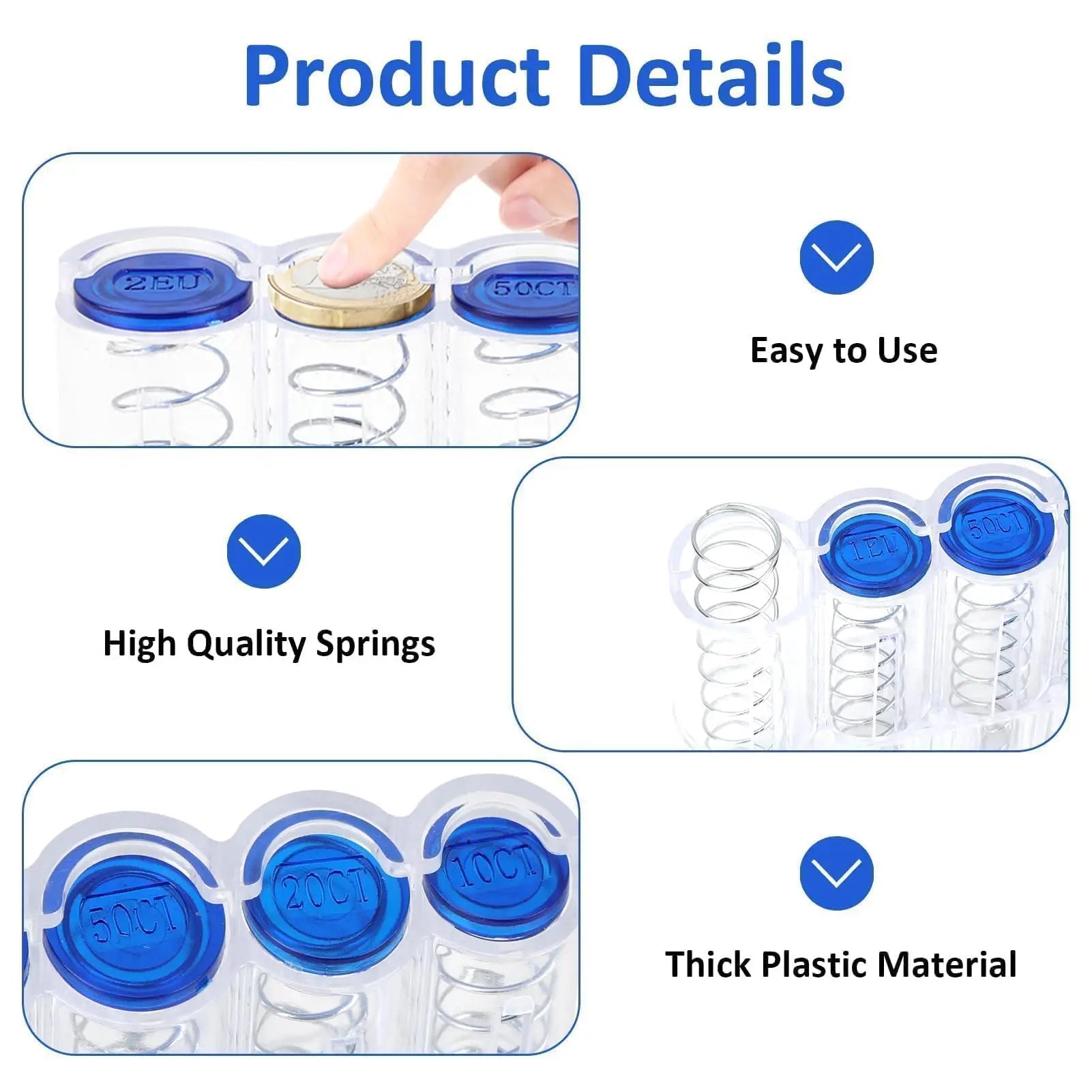 Spring Coin Dispenser & Purse Storage Box – Portable Money Holder Wallet