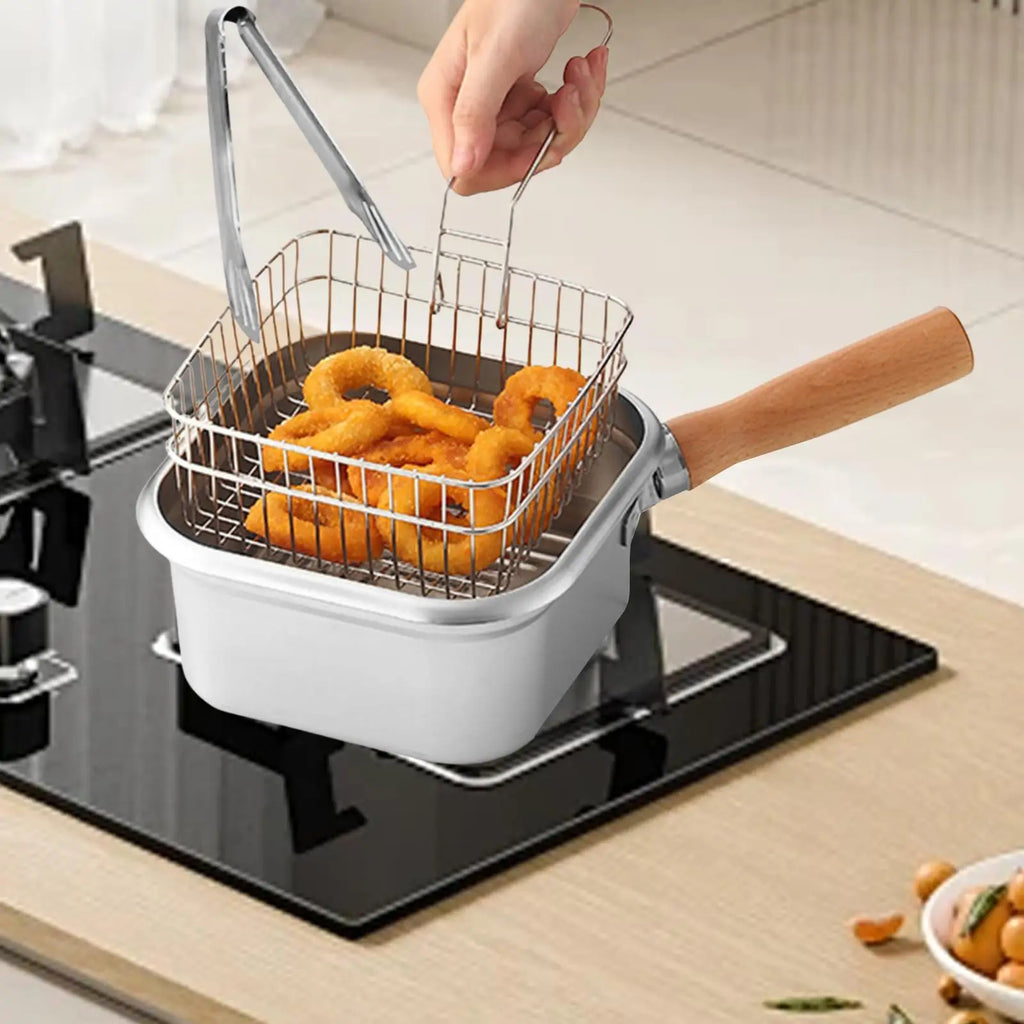 Portable Stainless Steel Deep Fryer Pot – 2500ml