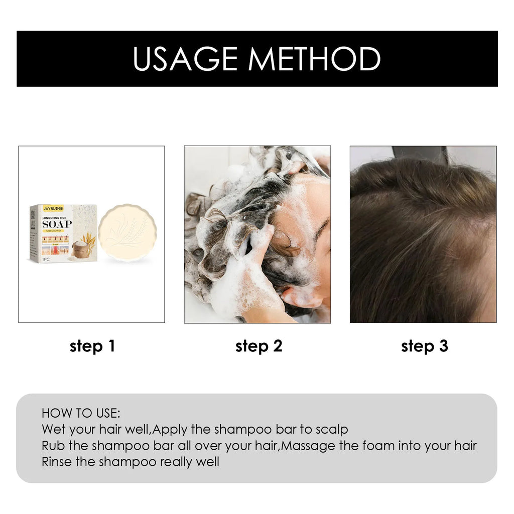Rice Shampoo Bar – Hair Growth & Oil Control