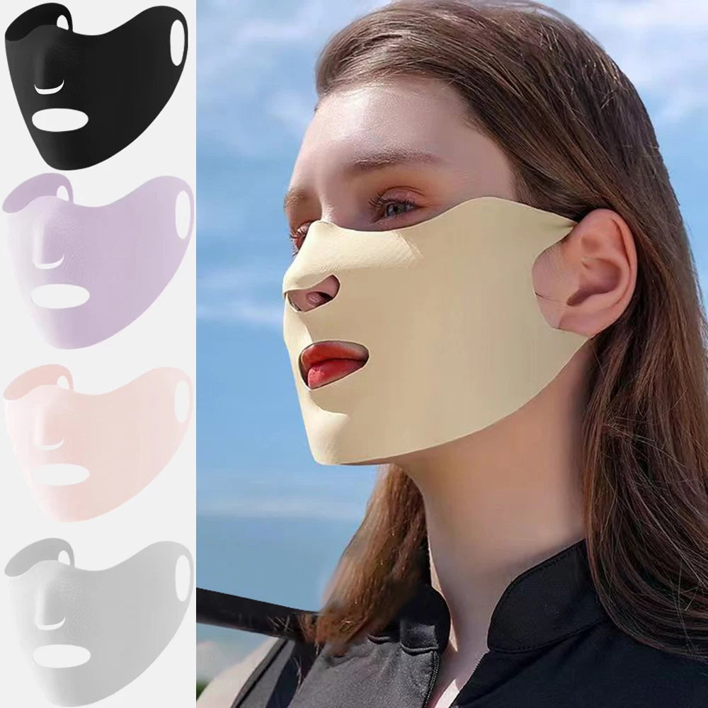 UPF50+ Ice Silk Sunscreen Face Mask – Outdoor Sports UV Protection