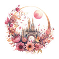 Moon & Flower Vinyl Wall Sticker – Girls Bedroom & Room Decoration