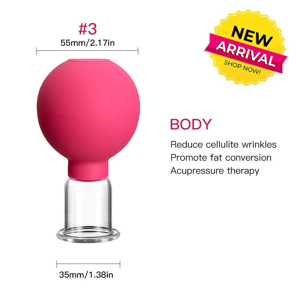 Rubber Vacuum Cupping Face Massager – Anti-Wrinkle & Lifting