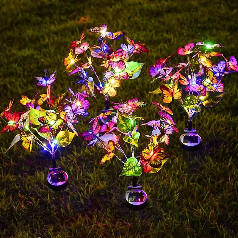 Solar Butterfly & Sunflower LED Garden Lawn Lamp – Colourful Landscape Light