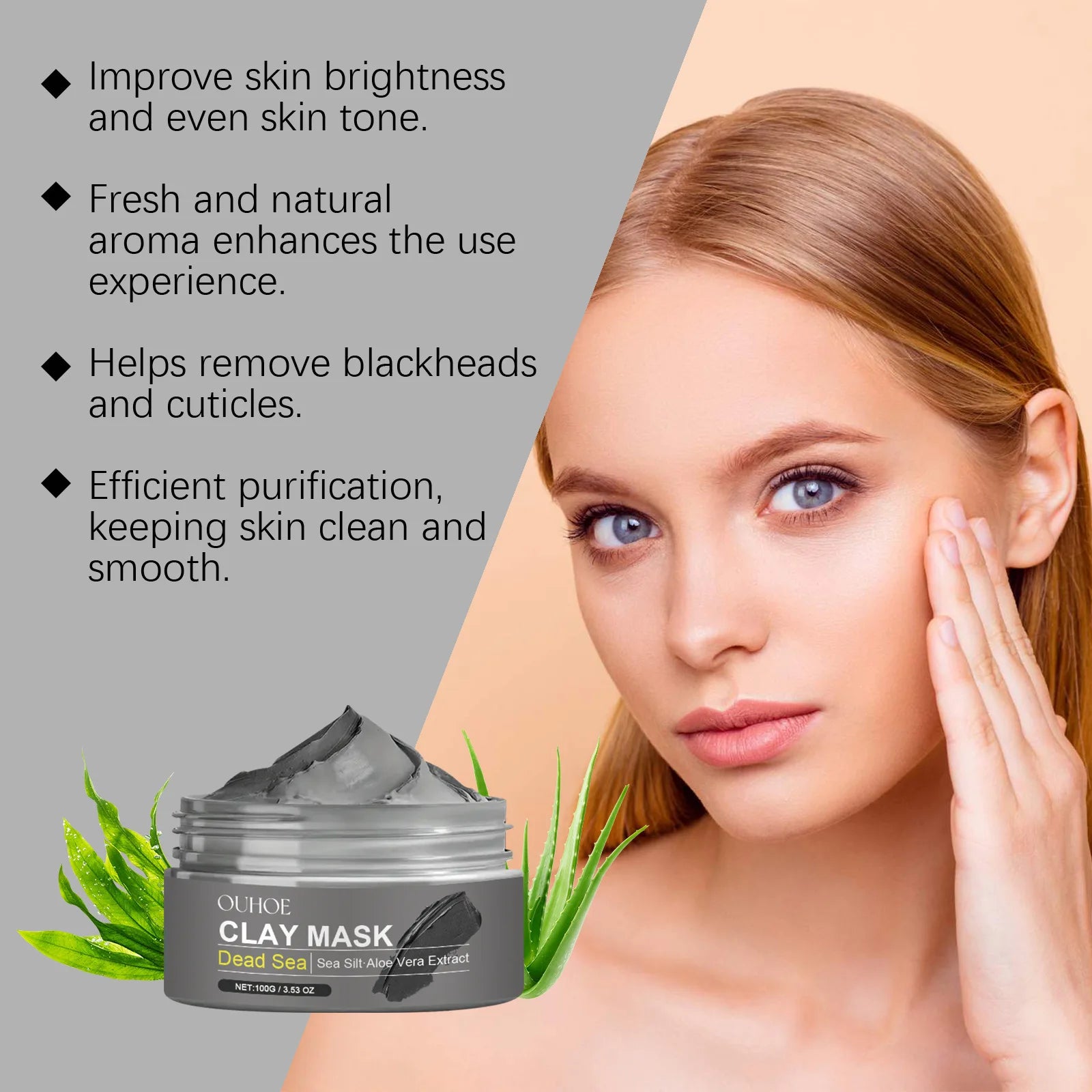 Dead Sea Mud Deep Cleansing Face Mask – Brightening, Hydrating & Acne Remover