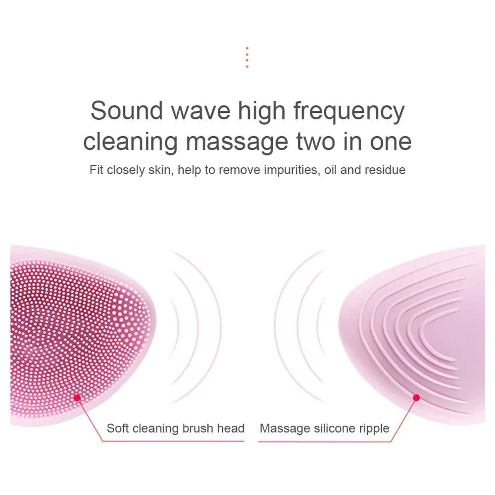 Ultrasonic Silicone Face Cleansing Massager