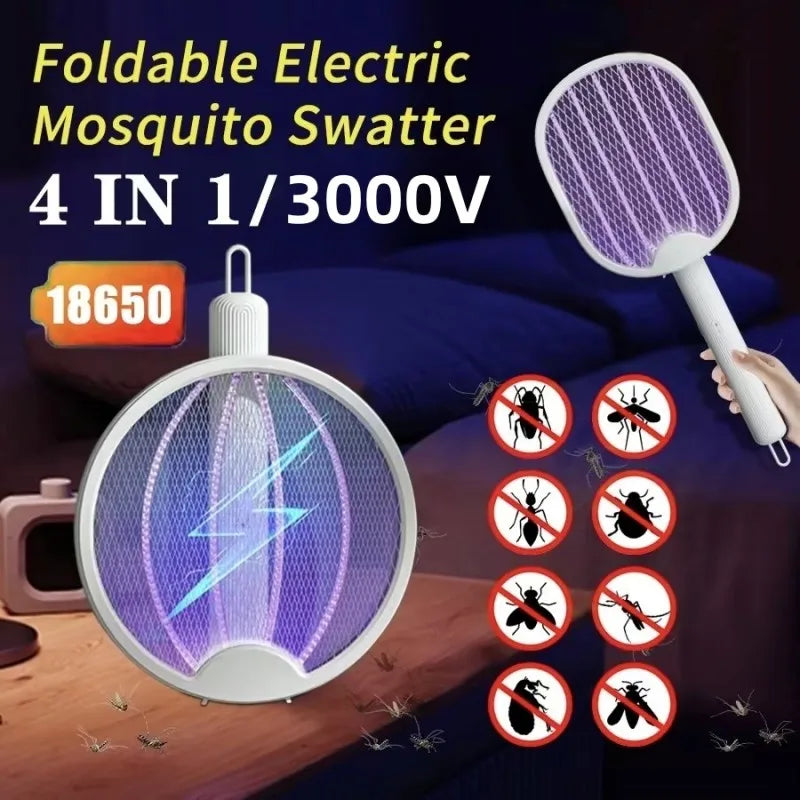 Foldable Electric Mosquito Killer Racket – USB Rechargeable UV Bug Zapper