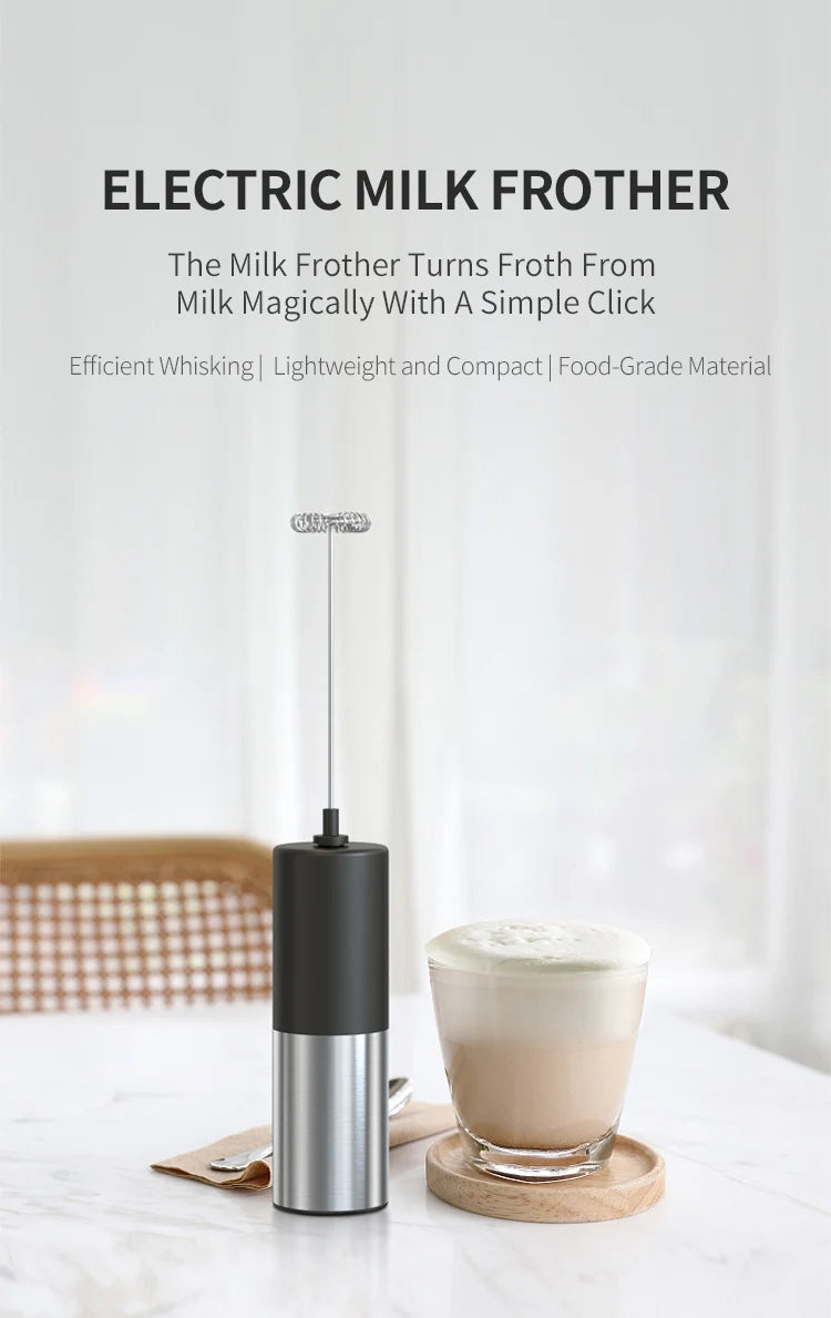 Rechargeable Handheld Milk Frother – Foam Maker for Lattes & Coffee