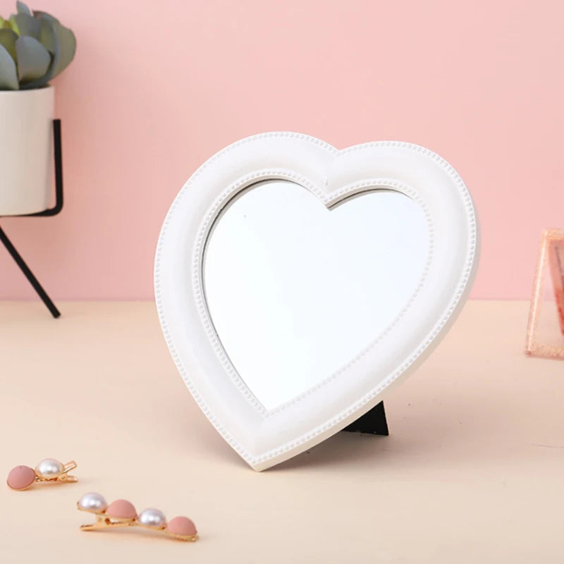 Heart-Shaped Decorative Cosmetic Mirror – Makeup & Room Decor