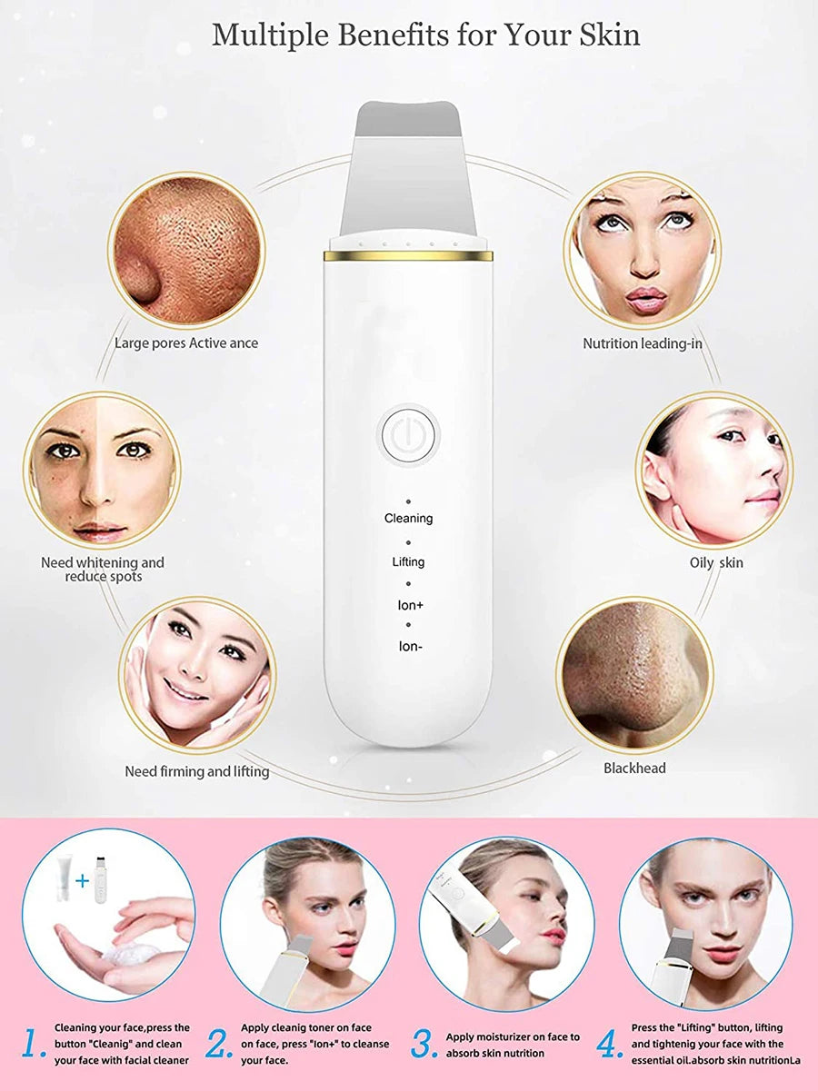 Ultrasonic Skin Scrubber – Deep Pore & Blackhead Cleansing Device