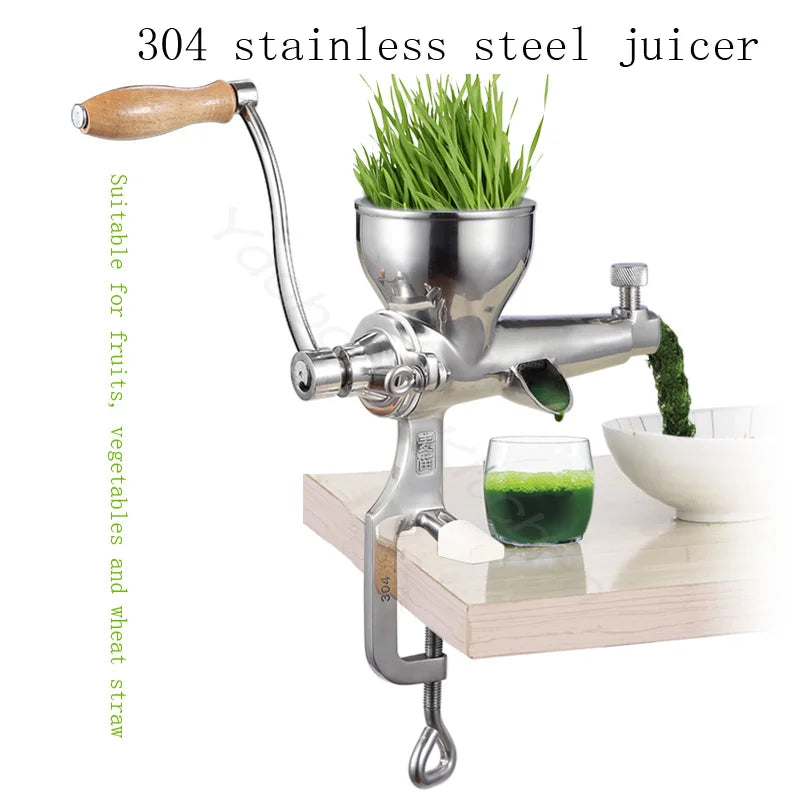 Stainless Steel Manual Slow Juicer – Wheatgrass & Ginger Extractor