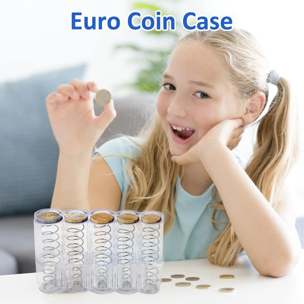 Spring Coin Dispenser & Purse Storage Box – Portable Money Holder Wallet
