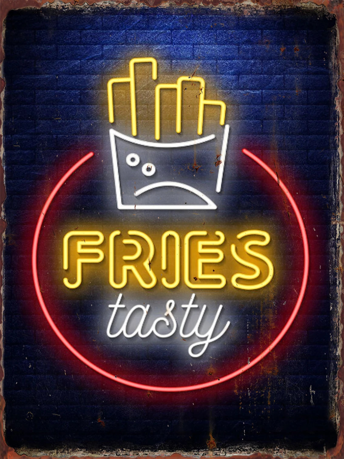 Vintage Neon Food Metal Tin Sign – Restaurant, Bar & Club Wall Decor Plaque