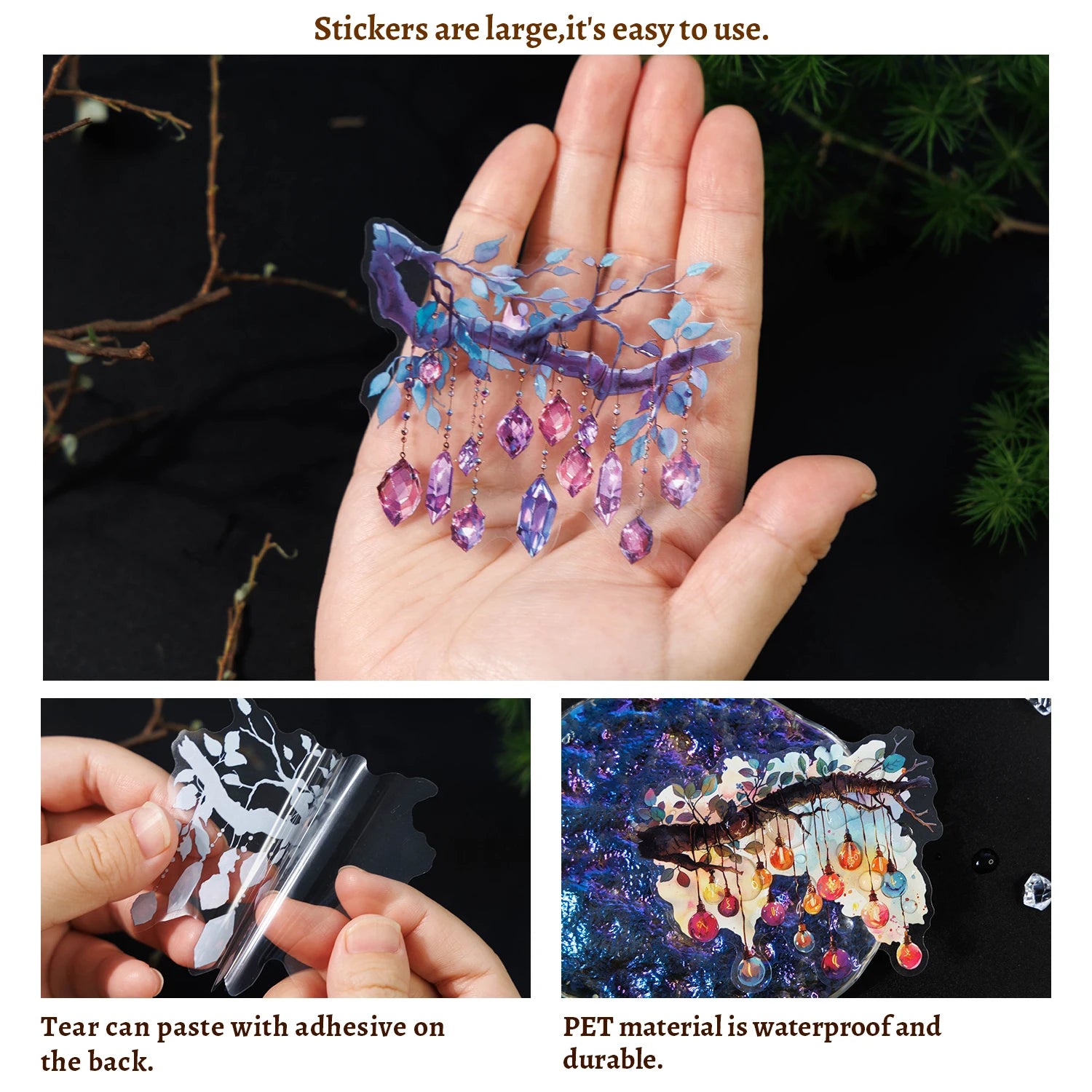 Flickering Lights Night Lamp Scrapbooking Stickers – 16 Sheets Junk Journal Supplies