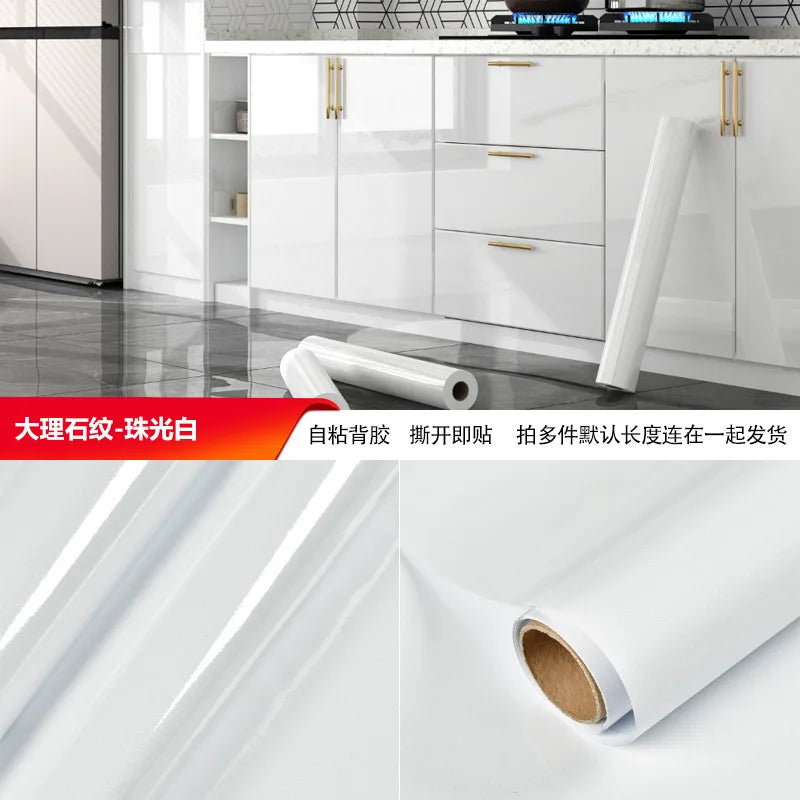 Marble Kitchen Wall Sticker – Waterproof Self-Adhesive Vinyl Film