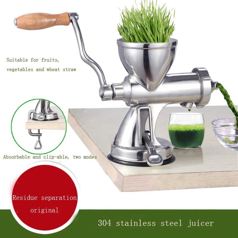 Stainless Steel Manual Slow Juicer – Wheatgrass & Ginger Extractor