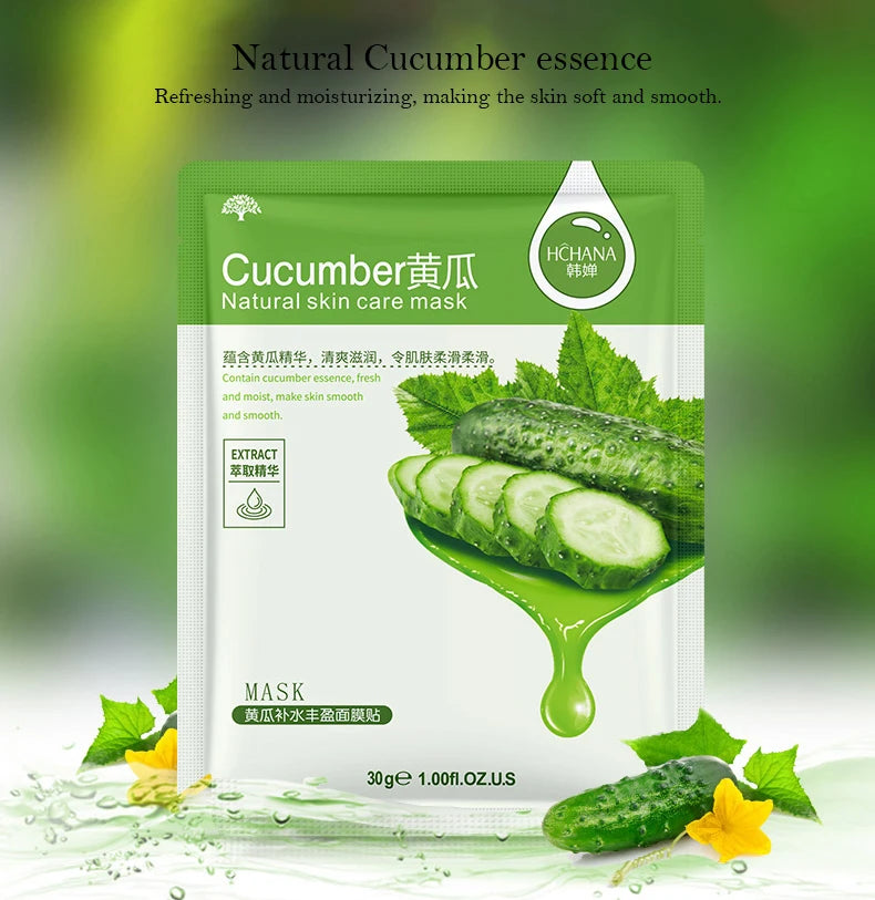 Natural Plant Sheet Face Masks - Moisturising, Anti-Ageing & Oil Control (10 Pack)