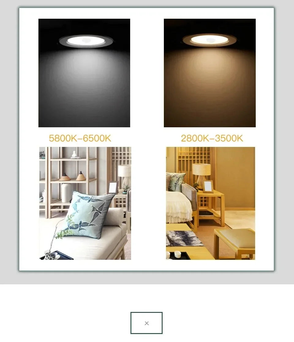 Recessed LED Downlight with Motion Sensor 5W–20W – Energy Saving Ceiling Spotlight