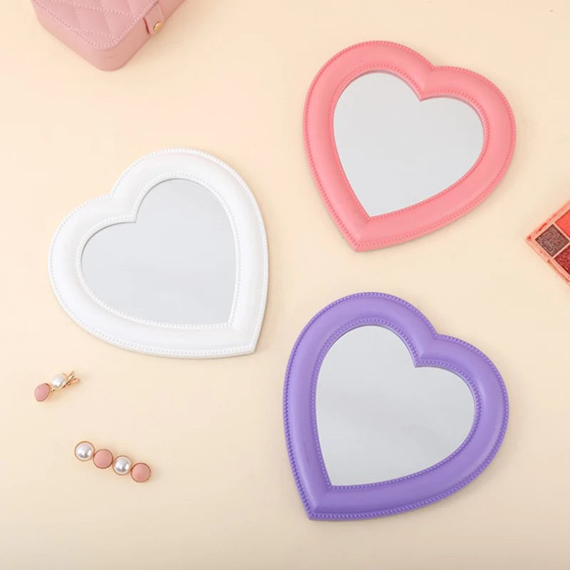 Heart-Shaped Decorative Cosmetic Mirror – Makeup & Room Decor