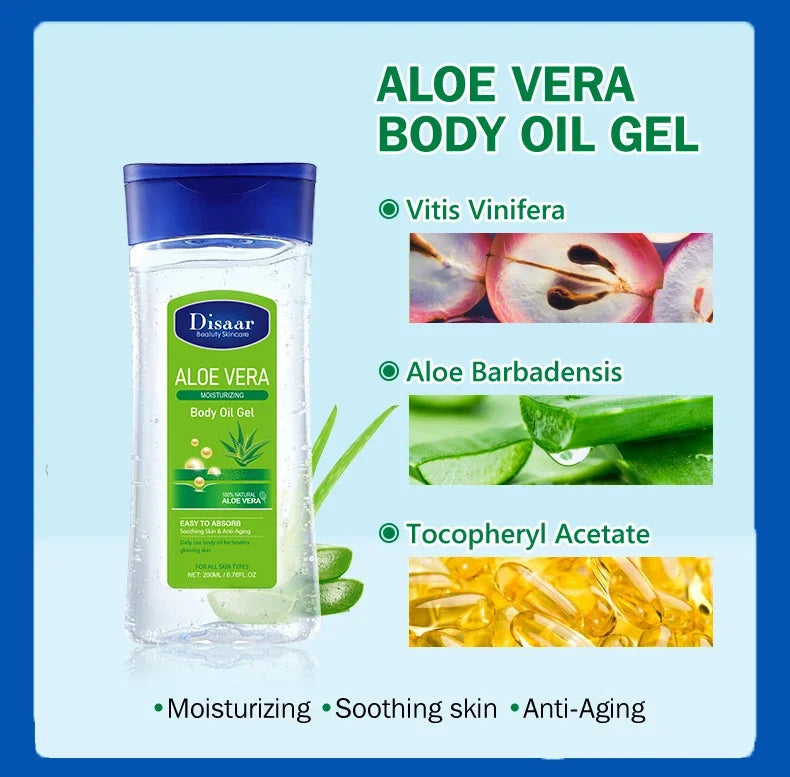 Aloe Vera Body Oil 200ml – Anti-Wrinkle & Moisturising