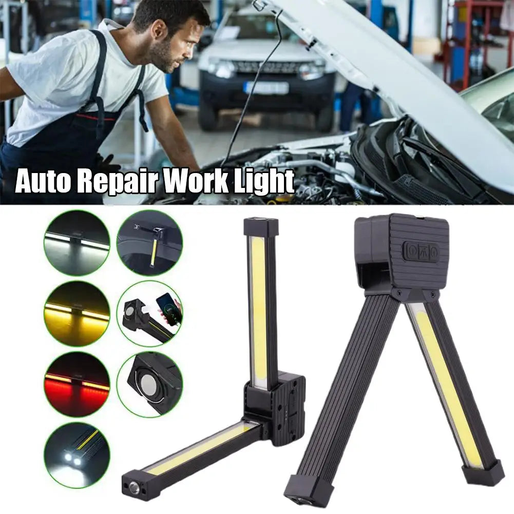 Portable Magnetic LED Worklight - 7 Dimming Levels, Foldable & Waterproof